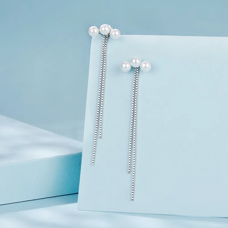 (image pour) Boucles d'oreilles à franges de perles de coquillage PANDORA Style - SCE1777 - Afficher 2