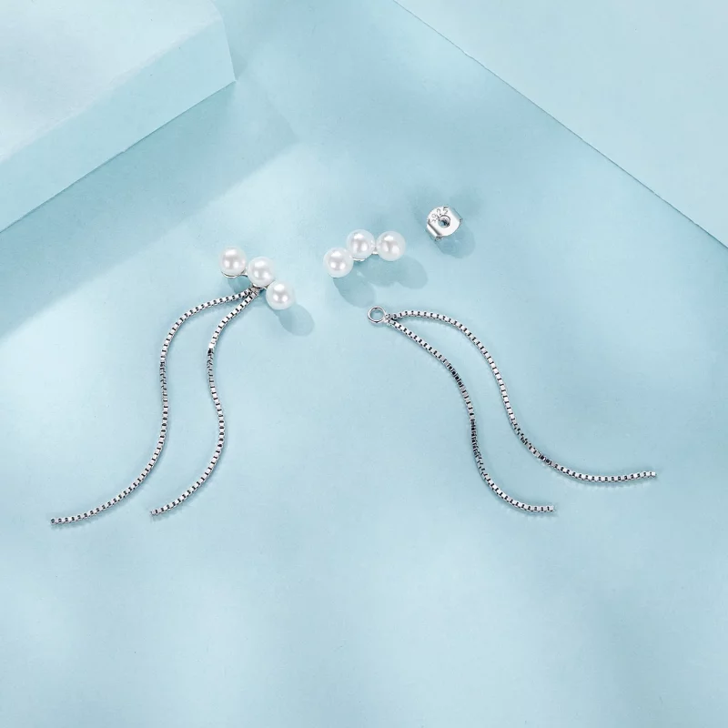 (image pour) Boucles d'oreilles à franges de perles de coquillage PANDORA Style - SCE1777 - Afficher 3