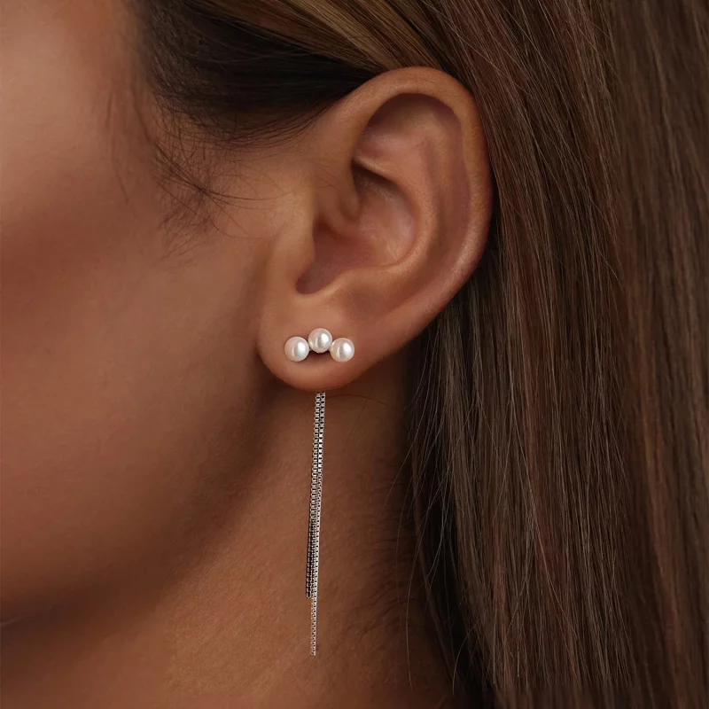 (image pour) Boucles d'oreilles à franges de perles de coquillage PANDORA Style - SCE1777 - Afficher 6