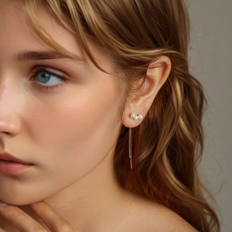 (image pour) Boucles d'oreilles à franges de perles de coquillage PANDORA Style - SCE1777 - Afficher 8