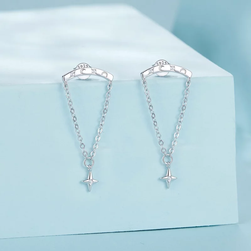 (image pour) Boucles d'oreilles à franges étoilées PANDORA Style - SCE1767 - Afficher 2