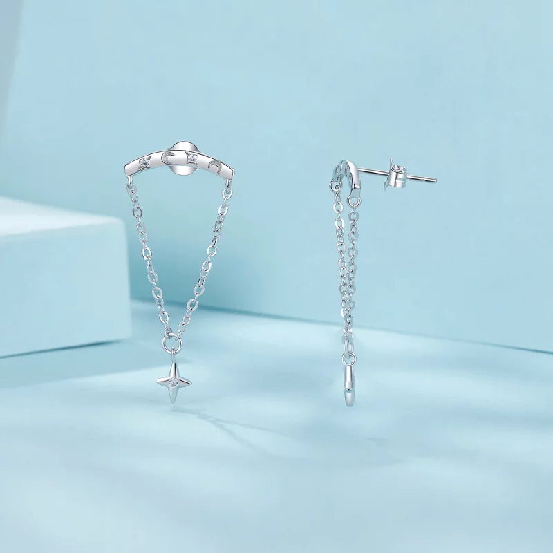 (image pour) Boucles d'oreilles à franges étoilées PANDORA Style - SCE1767 - Afficher 3