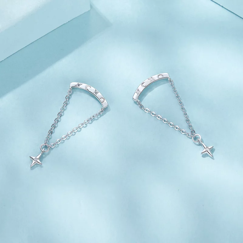 (image pour) Boucles d'oreilles à franges étoilées PANDORA Style - SCE1767 - Afficher 4