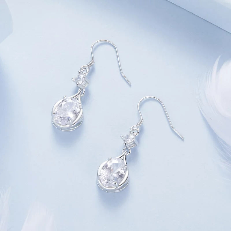 (image pour) Boucles d'oreilles goutte style PANDORA - BSE1087 - Afficher 4