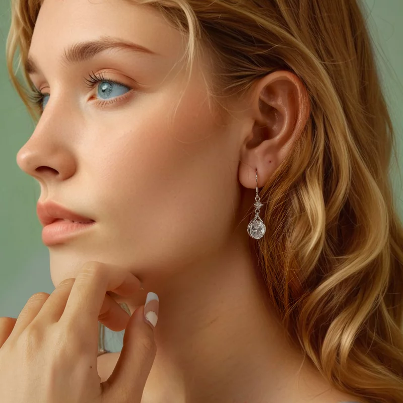 (image pour) Boucles d'oreilles goutte style PANDORA - BSE1087 - Afficher 7