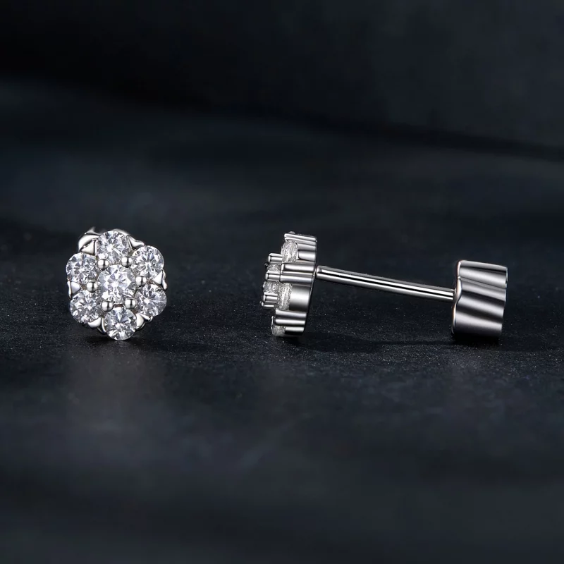 (image pour) Boucles d'oreilles Moissanite Style PANDORA (avec un certificat) - MSE059 - Afficher 4