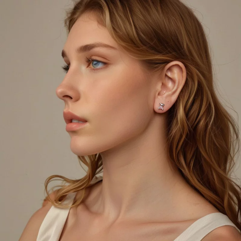 (image pour) Boucles d'oreilles Ourson d'Amour Style PANDORA - SCE1774 - Afficher 8