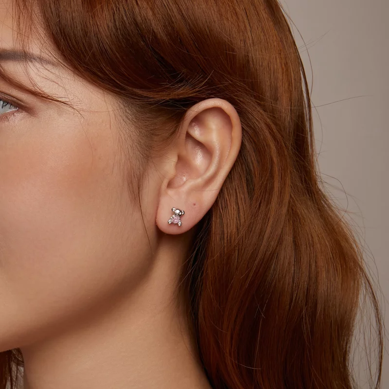 (image pour) Boucles d'oreilles Ourson d'Amour Style PANDORA - SCE1774 - Afficher 9