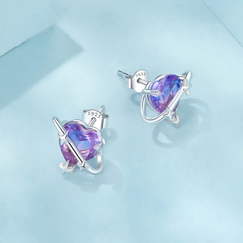(image pour) Boucles d'oreilles PANDORA Style ciel étoilé dégradé - SCE1768 - Afficher 3
