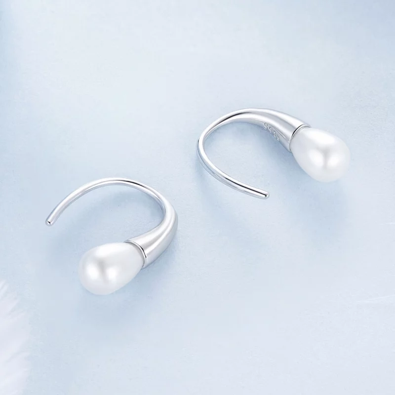 (image pour) Boucles d'oreilles PANDORA Style en forme de goutte avec perle - BSE1054 - Afficher 4