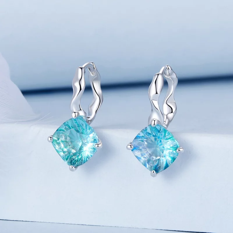 (image pour) Boucles d'oreilles PANDORA Style Tourmaline Turquoise - BSE1047 - Afficher 2