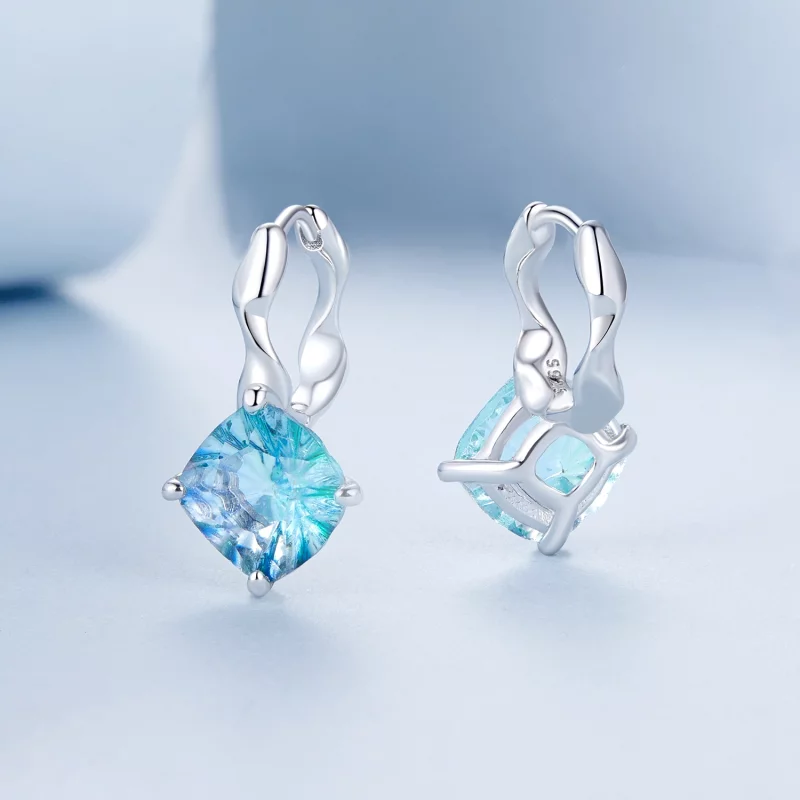 (image pour) Boucles d'oreilles PANDORA Style Tourmaline Turquoise - BSE1047 - Afficher 3