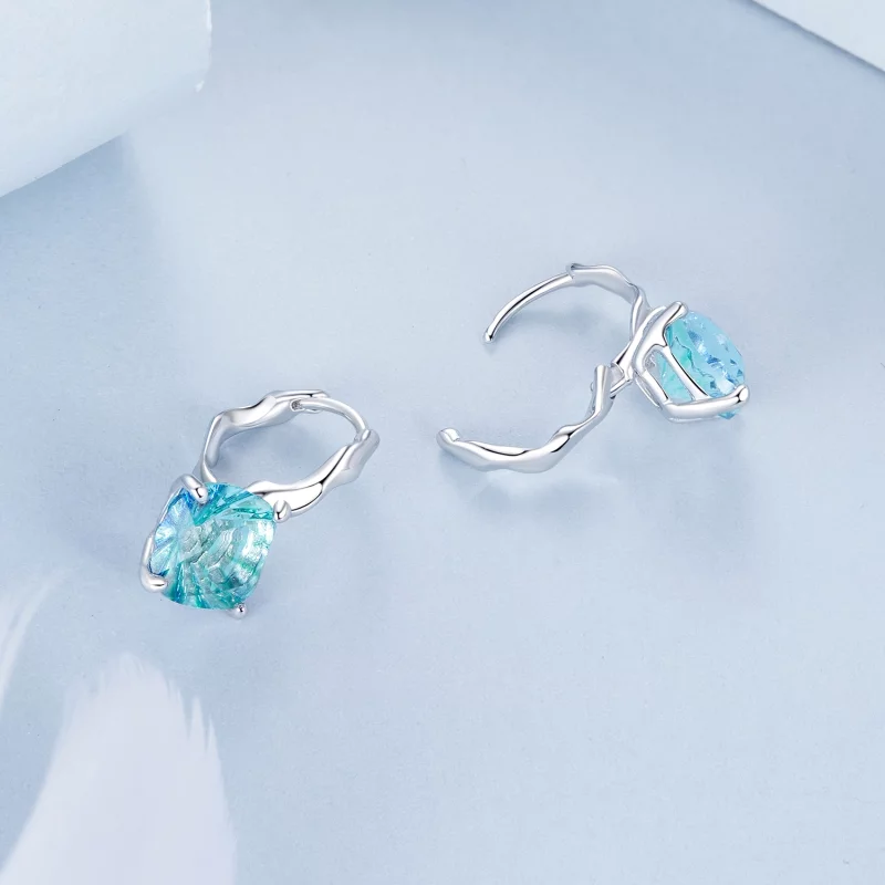 (image pour) Boucles d'oreilles PANDORA Style Tourmaline Turquoise - BSE1047 - Afficher 4