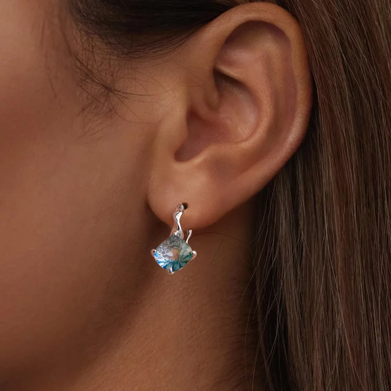 (image pour) Boucles d'oreilles PANDORA Style Tourmaline Turquoise - BSE1047 - Afficher 6