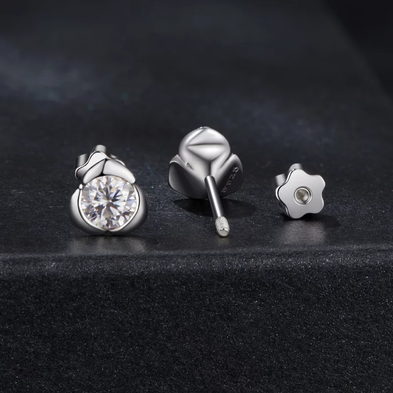 (image pour) Boucles d'oreilles roses en moissanite style PANDORA (avec un certificat) - MSE0 - Afficher 2