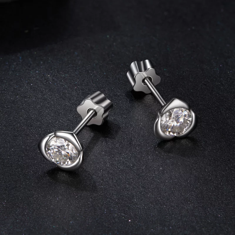 (image pour) Boucles d'oreilles roses en moissanite style PANDORA (avec un certificat) - MSE0 - Afficher 3