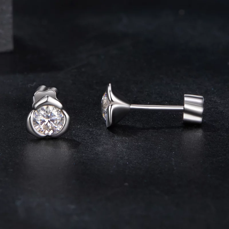 (image pour) Boucles d'oreilles roses en moissanite style PANDORA (avec un certificat) - MSE0 - Afficher 4