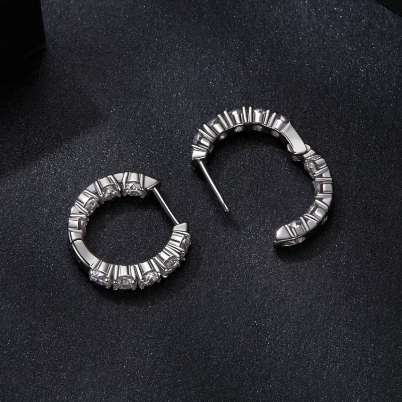 (image pour) Boucles d'oreilles scintillantes style PANDORA (un certificat) - MSE069 - Afficher 4