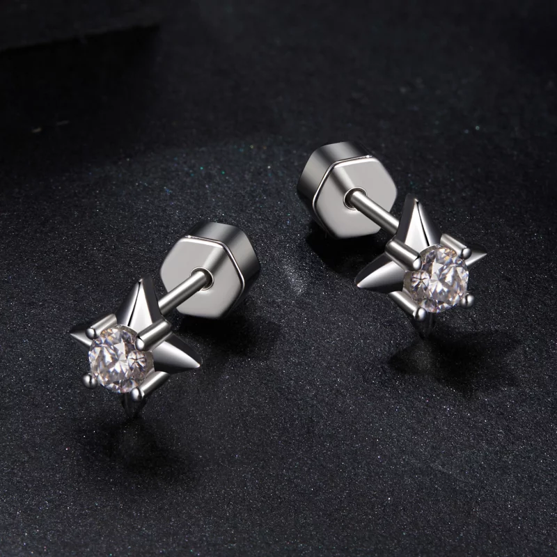 (image pour) Boucles d'oreilles scintillantes étoile style PANDORA (un certificat) - MSE067 - Afficher 3
