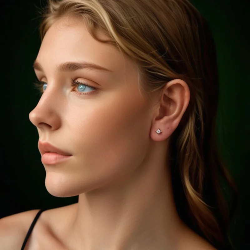 (image pour) Boucles d'oreilles scintillantes étoile style PANDORA (un certificat) - MSE067 - Afficher 7