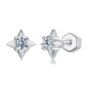 Boucles d'oreilles scintillantes étoile style PANDORA (un certificat) - MSE067 (image pour) Boucles d'oreilles scintillantes étoile style PANDORA (un certificat) - MSE067