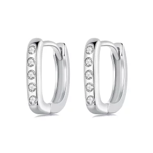 (image pour) Boucles d'oreilles simples en forme de D PANDORA - BSE1084-WH