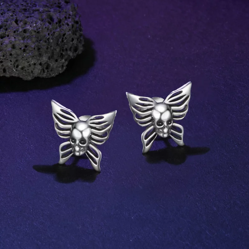 (image pour) Boucles d'oreilles Style PANDORA Crâne Papillon - SCE1798 - Afficher 3