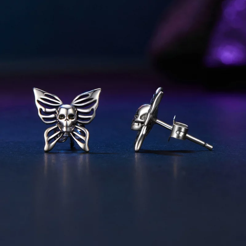 (image pour) Boucles d'oreilles Style PANDORA Crâne Papillon - SCE1798 - Afficher 4