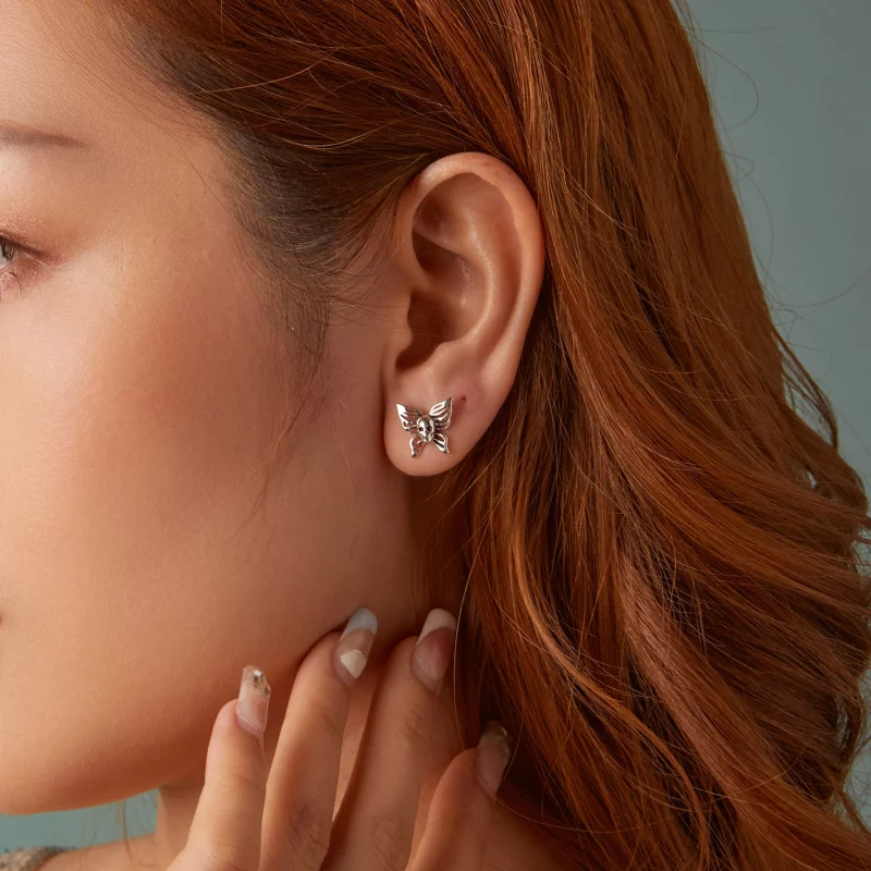 (image pour) Boucles d'oreilles Style PANDORA Crâne Papillon - SCE1798 - Afficher 10