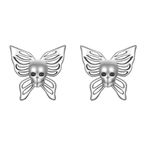 (image pour) Boucles d'oreilles Style PANDORA Crâne Papillon - SCE1798