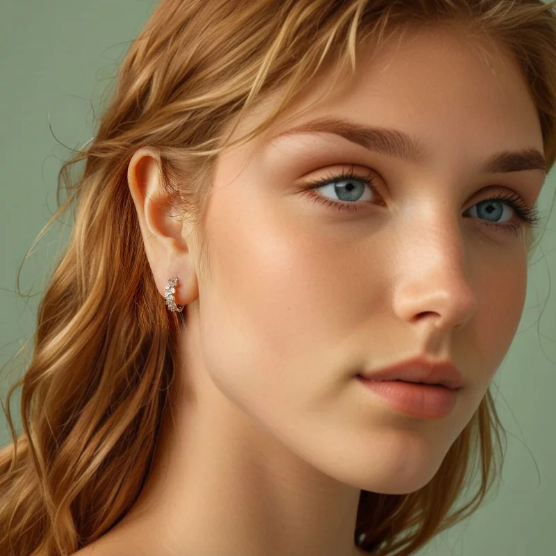 (image pour) Boucles d'oreilles Style PANDORA Feuille - BSE1086 - Afficher 7