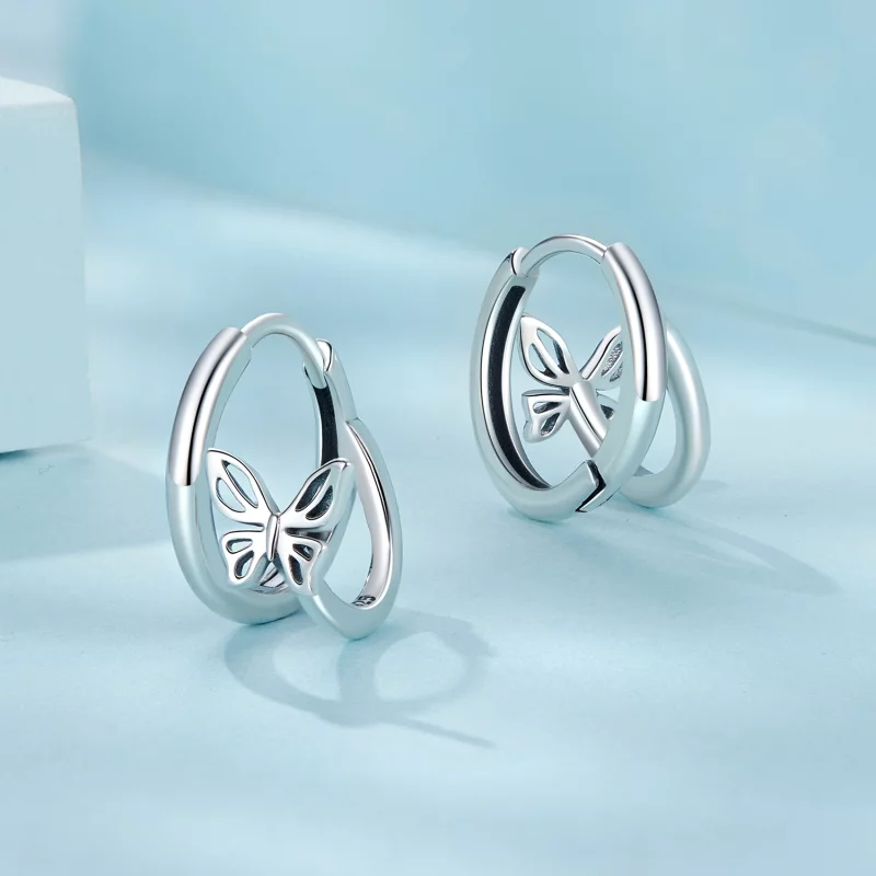 (image pour) Boucles d'oreilles Style PANDORA Papillon - SCE1766 - Afficher 3
