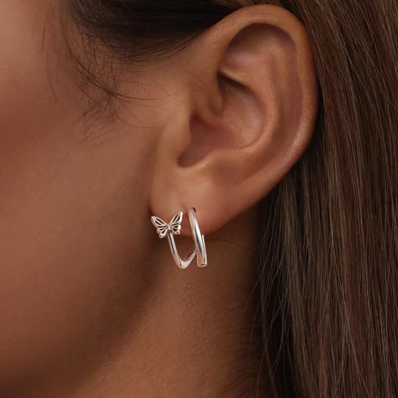 (image pour) Boucles d'oreilles Style PANDORA Papillon - SCE1766 - Afficher 6