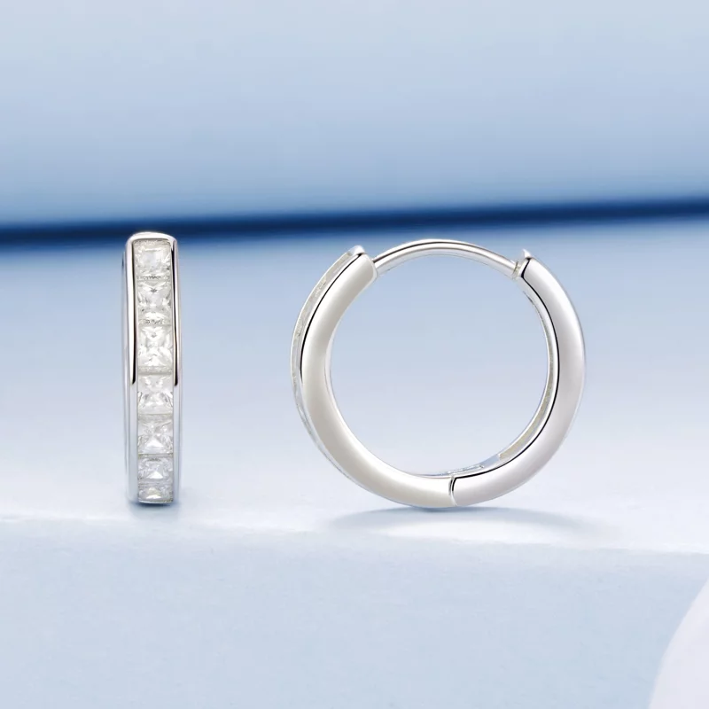 (image pour) Boucles d'oreilles étincelantes Princesse Carré de style PANDORA - BSE1102 - Afficher 2