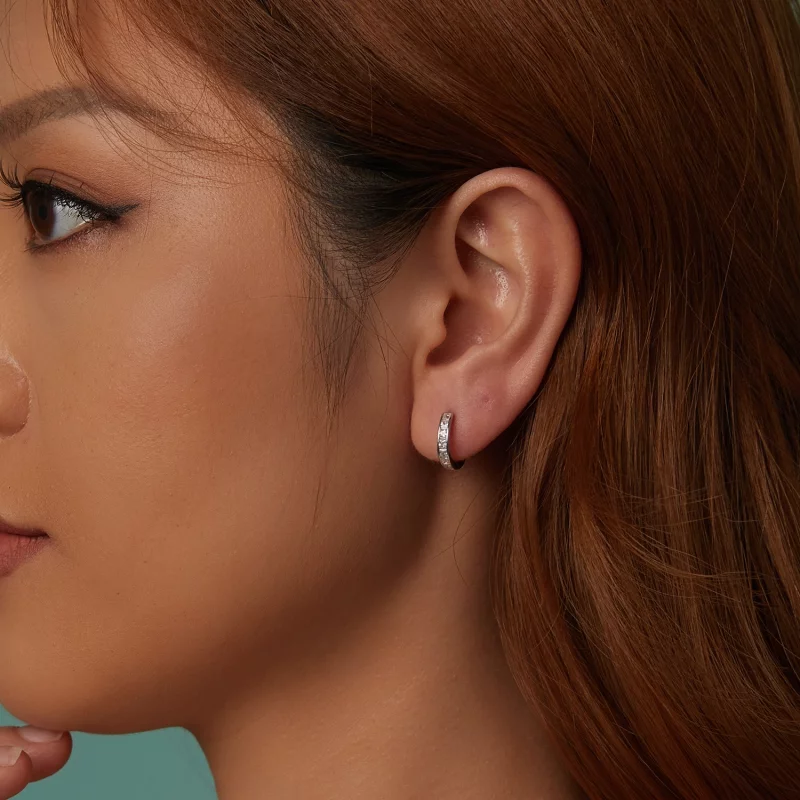 (image pour) Boucles d'oreilles étincelantes Princesse Carré de style PANDORA - BSE1102 - Afficher 9