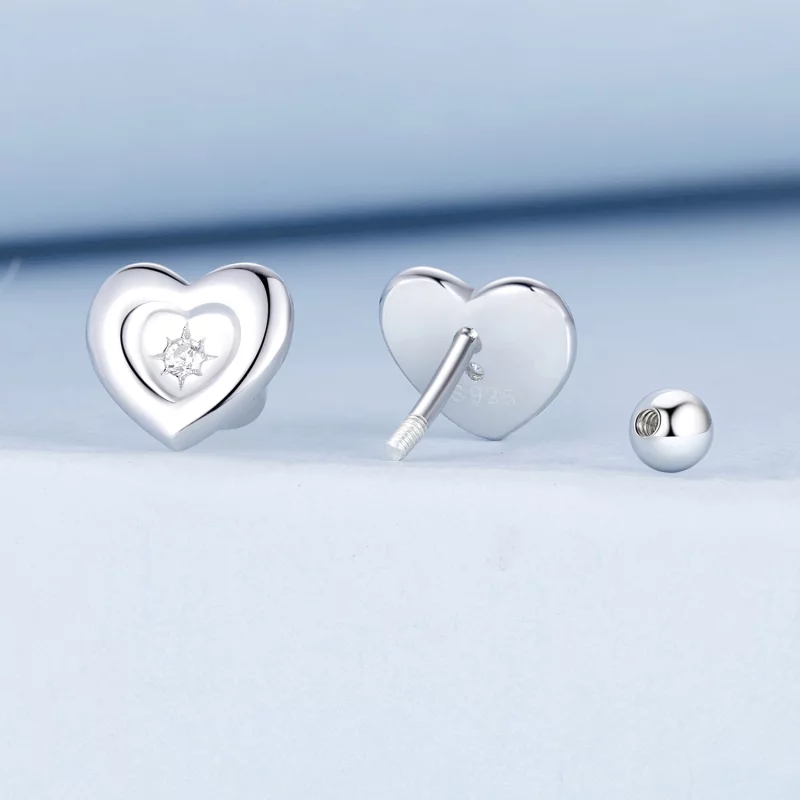 (image pour) Boucles d'oreilles Étoile Éclatante en Forme de Cœur PANDORA - BSE1045 - Afficher 2