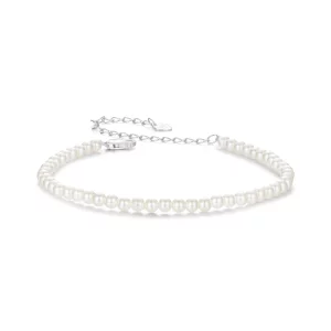 Bracelet en perles blanches australiennes style PANDORA - SCB280 (image pour) Bracelet en perles blanches australiennes style PANDORA - SCB280