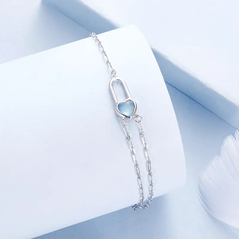 (image pour) Bracelet PANDORA Style en Aigue-marine Naturelle - BSB191 - Afficher 2