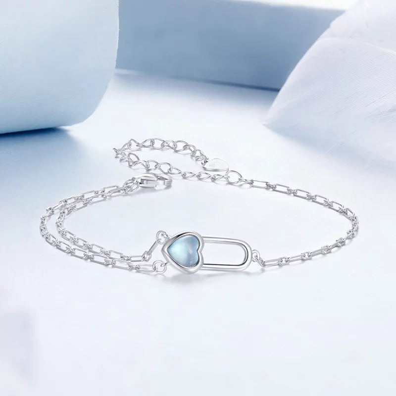 (image pour) Bracelet PANDORA Style en Aigue-marine Naturelle - BSB191 - Afficher 4