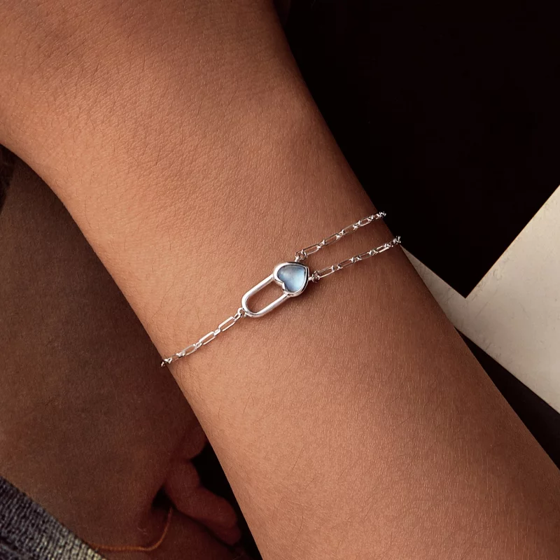 (image pour) Bracelet PANDORA Style en Aigue-marine Naturelle - BSB191 - Afficher 5