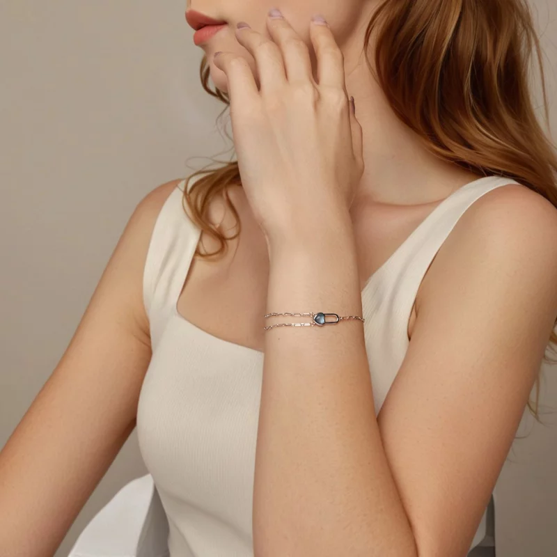 (image pour) Bracelet PANDORA Style en Aigue-marine Naturelle - BSB191 - Afficher 8
