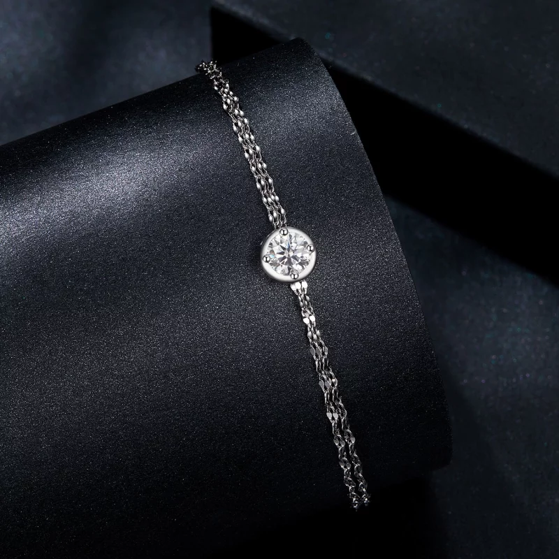 (image pour) Bracelet PANDORA Style en moissanite 0,5 ct à double pavage (avec un certificat) - Afficher 2