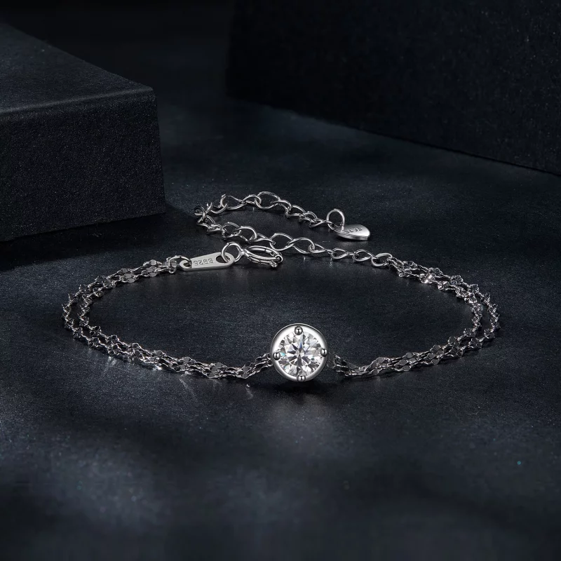 (image pour) Bracelet PANDORA Style en moissanite 0,5 ct à double pavage (avec un certificat) - Afficher 3