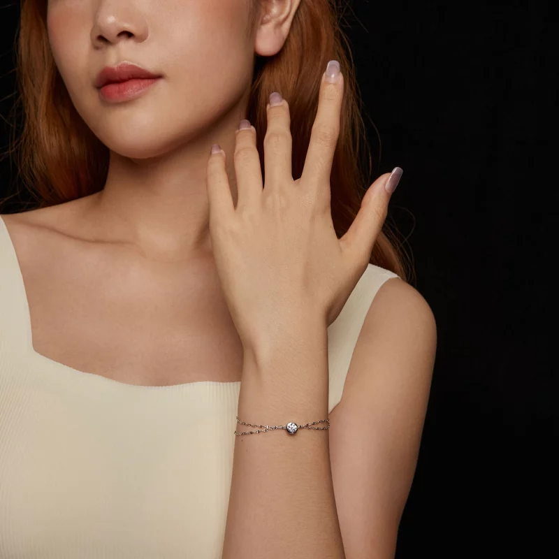 (image pour) Bracelet PANDORA Style en moissanite 0,5 ct à double pavage (avec un certificat) - Afficher 6