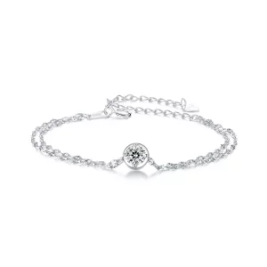 Bracelet PANDORA Style en moissanite 0,5 ct à double pavage (avec un certificat) - MSB020 (image pour) Bracelet PANDORA Style en moissanite 0,5 ct à double pavage (avec un certificat) - MSB020