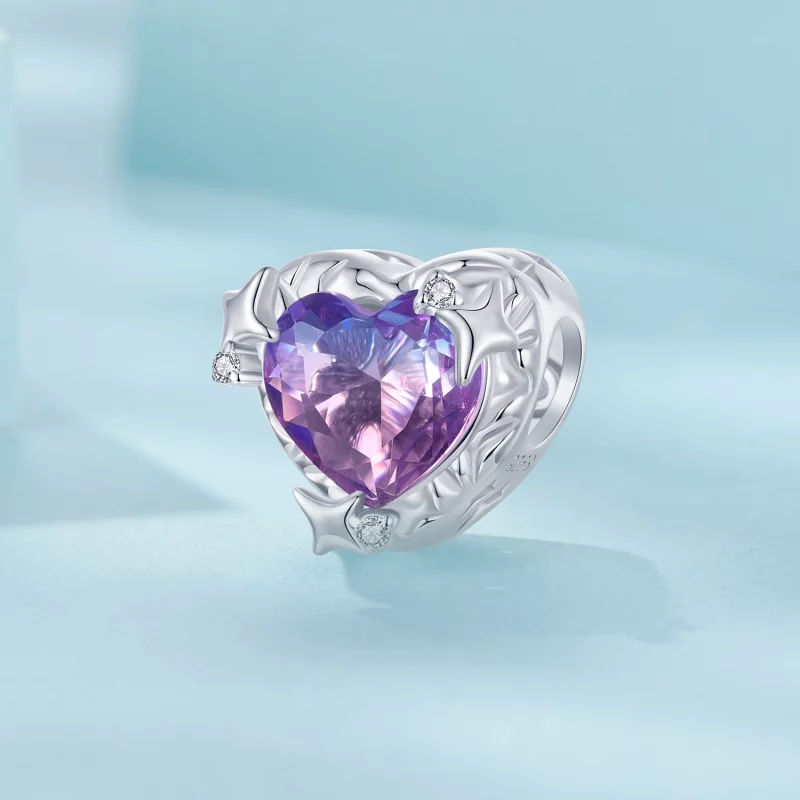 (image pour) Charme Cœur Dégradé Violet Rose PANDORA Style - SCC2824 - Afficher 2