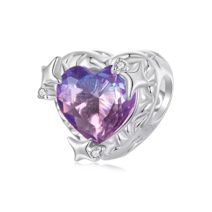 Charme Cœur Dégradé Violet Rose PANDORA Style - SCC2824 (image pour) Charme Cœur Dégradé Violet Rose PANDORA Style - SCC2824