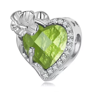 Charme cœur en pierre de naissance d'août PANDORA Style - BSC660-8 (image pour) Charme cœur en pierre de naissance d'août PANDORA Style - BSC660-8