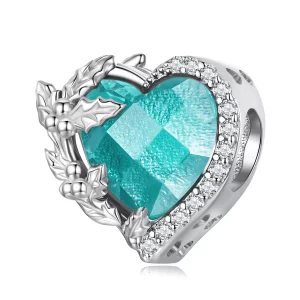 Charme cœur en pierre de naissance de décembre PANDORA Style - BSC660-12 (image pour) Charme cœur en pierre de naissance de décembre PANDORA Style - BSC660-12