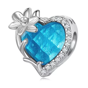 Charme cœur en pierre de naissance de mars PANDORA Style - BSC660-3 (image pour) Charme cœur en pierre de naissance de mars PANDORA Style - BSC660-3